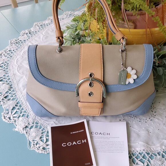 Never Used Vintage Coach Soho Daisy Buckle Flap Satchel 4432 with Daisy Hangtag - Picture 1 of 11